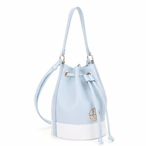 Elegant Light Blue and White Shoulder Bag
